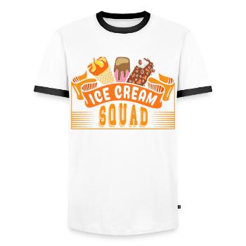 Ice Cream Squad For Frozen Sweet Fans - Men's Ringer Shirt - white/black - Front - AI Model Female 172 light (172cm) & AI Model Male 178 dark (178cm)