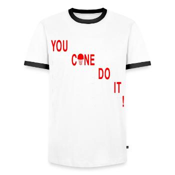 C’est vous qui le faites! Pour Frozen Sweet Fan - T-shirt contrasté Homme - blanc/noir - Devant - AI Model Female 172 light (172cm) & AI Model Male 178 dark (178cm)