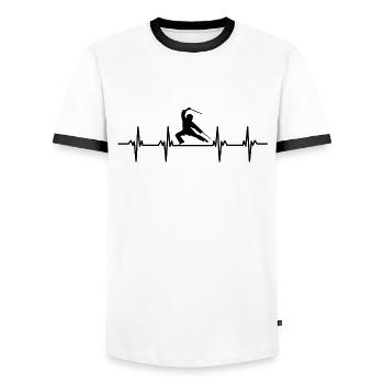 Kampfsportler Kampfsport Judo Aikido Karate Boxen - Männer Kontrast-T-Shirt - Weiß/Schwarz - Vorne - AI Model Female 172 light (172cm) & AI Model Male 178 dark (178cm)