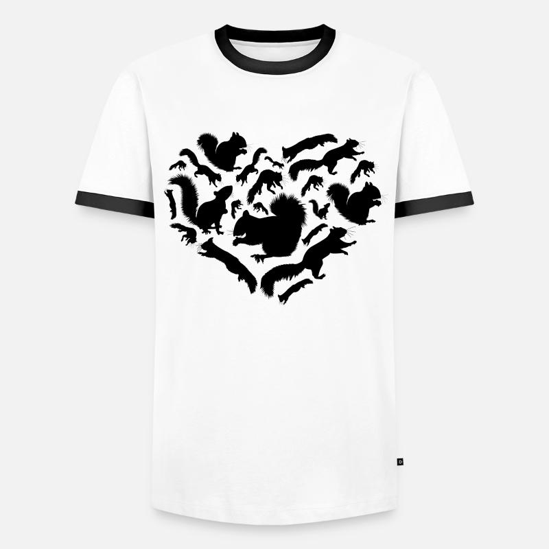 Squirrel with squirrel, sweet squirrel - Men's Ringer Shirt - white/black
