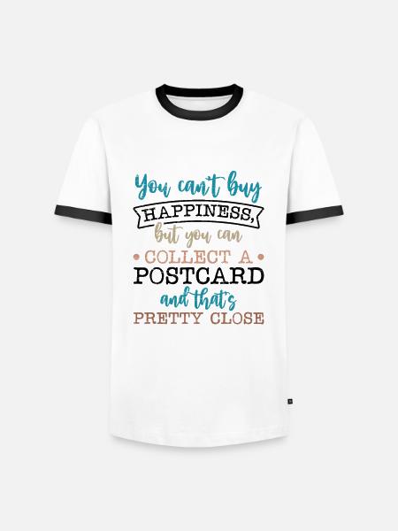 Deltiology card Colleting Deltiologist postcard - Men's Ringer Shirt - white/black