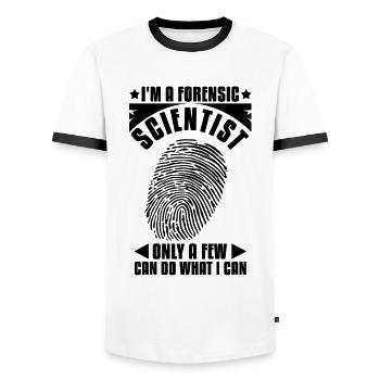 Ich Bin Ein Forensischer Wissenschaftler - Männer Kontrast-T-Shirt - Weiß/Schwarz - Vorne - AI Model Female 172 light (172cm) & AI Model Male 178 dark (178cm)