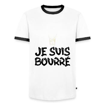 surprise je suis bourré - T-shirt contrasté Homme - blanc/noir - Devant - AI Model Female 172 light (172cm) & AI Model Male 178 dark (178cm)