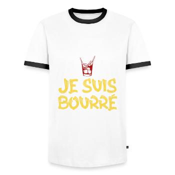 surprise je suis bourré - T-shirt contrasté Homme - blanc/noir - Devant - AI Model Female 172 light (172cm) & AI Model Male 178 dark (178cm)