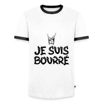 surprise je suis bourré - T-shirt contrasté Homme - blanc/noir - Devant - AI Model Female 172 light (172cm) & AI Model Male 178 dark (178cm)