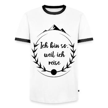 Reisen Weltreise Reise - Männer Kontrast-T-Shirt - Weiß/Schwarz - Vorne - AI Model Female 172 light (172cm) & AI Model Male 178 dark (178cm)