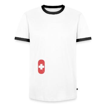 Black Nurse Rock For Den - Men's Ringer Shirt - white/black - Front - AI Model Female 172 light (172cm) & AI Model Male 178 dark (178cm)