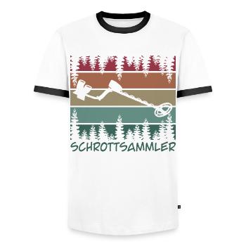 Sondeln Witz Metalldetektor Sondler - Männer Kontrast-T-Shirt - Weiß/Schwarz - Vorne - AI Model Female 172 light (172cm) & AI Model Male 178 dark (178cm)