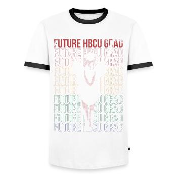 Futur diplômé Hbcu Pour Fier - T-shirt contrasté Homme - blanc/noir - Devant - AI Model Female 172 light (172cm) & AI Model Male 178 dark (178cm)