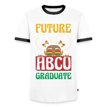 Futur diplômé Hbcu Pour Fier - T-shirt contrasté Homme - blanc/noir - Devant - AI Model Female 172 light (172cm) & AI Model Male 178 dark (178cm)