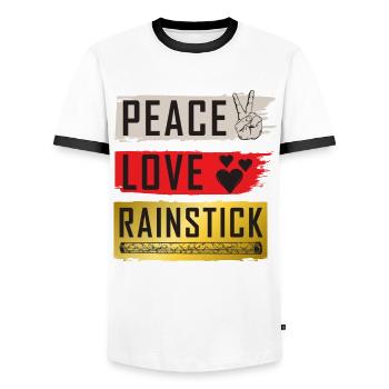 Instrument de percussion musicale Rainstick - T-shirt contrasté Homme - blanc/noir - Devant - AI Model Female 172 light (172cm) & AI Model Male 178 dark (178cm)