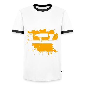 Drechsler Ich will Drechseln - Männer Kontrast-T-Shirt - Weiß/Schwarz - Vorne - AI Model Female 172 light (172cm) & AI Model Male 178 dark (178cm)