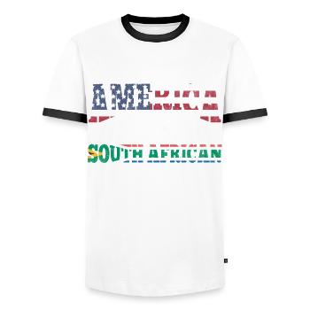 Made In America Mit Südafrikanischen Teilen Für - Männer Kontrast-T-Shirt - Weiß/Schwarz - Vorne - AI Model Female 172 light (172cm) & AI Model Male 178 dark (178cm)