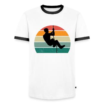 Grimpeur Grimpeur Bloc Escalade - T-shirt contrasté Homme - blanc/noir - Devant - AI Model Female 172 light (172cm) & AI Model Male 178 dark (178cm)