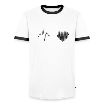Healing Help Healing Health Nurse - Men's Ringer Shirt - white/black - Front - AI Model Female 172 light (172cm) & AI Model Male 178 dark (178cm)