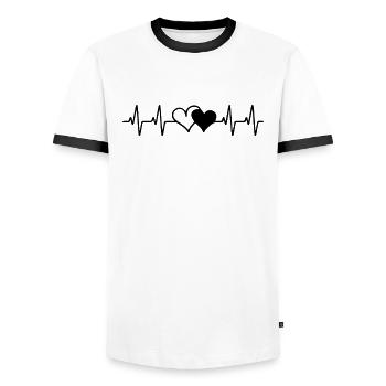 Aide à la guérison Infirmière en santé - T-shirt contrasté Homme - blanc/noir - Devant - AI Model Female 172 light (172cm) & AI Model Male 178 dark (178cm)