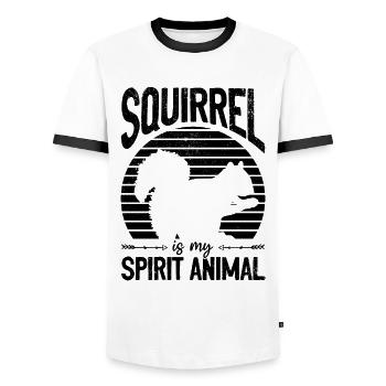 Squirrel is my spirit squirrel season - Men's Ringer Shirt - white/black - Front - AI Model Female 172 light (172cm) & AI Model Male 178 dark (178cm)