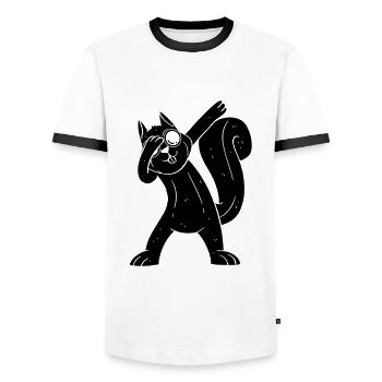 Squirrel, cool squirrel with - Men's Ringer Shirt - white/black - Front - AI Model Female 172 light (172cm) & AI Model Male 178 dark (178cm)