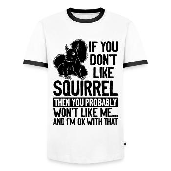 Squirrel Lover Squirrel Owner - - Men's Ringer Shirt - white/black - Front - AI Model Female 172 light (172cm) & AI Model Male 178 dark (178cm)