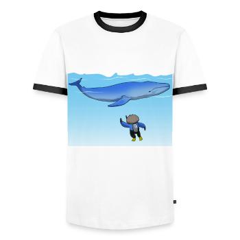 Scuba Diving Sloth Lazy Animal Diving I Gift - Men's Ringer Shirt - white/black - Front - AI Model Female 172 light (172cm) & AI Model Male 178 dark (178cm)