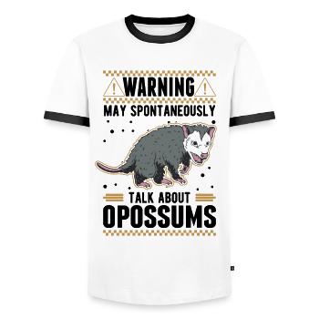 Opossum Gift Possum Pouch Rat - Men's Ringer Shirt - white/black - Front - AI Model Female 172 light (172cm) & AI Model Male 178 dark (178cm)