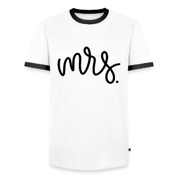 Heiraten Heirat Hochzeit Freund Freundin Ehe Liebe - Männer Kontrast-T-Shirt - Weiß/Schwarz - Vorne - AI Model Female 172 light (172cm) & AI Model Male 178 dark (178cm)