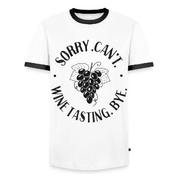 Sommelier Wine Drinking Tasting - Männer Kontrast-T-Shirt - Weiß/Schwarz - Vorne - AI Model Female 172 light (172cm) & AI Model Male 178 dark (178cm)