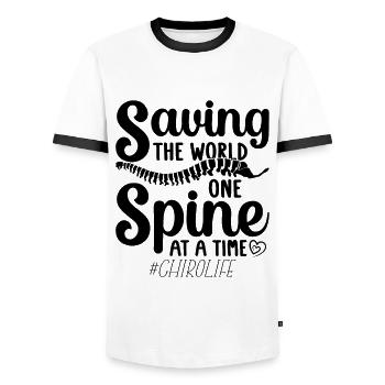 Chiropraktik Physio Chiropraktiker Geschenkidee - Männer Kontrast-T-Shirt - Weiß/Schwarz - Vorne - AI Model Female 172 light (172cm) & AI Model Male 178 dark (178cm)