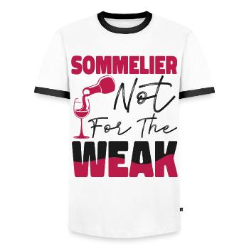 Sommelier Wine Drinking Tasting - Männer Kontrast-T-Shirt - Weiß/Schwarz - Vorne - AI Model Female 172 light (172cm) & AI Model Male 178 dark (178cm)