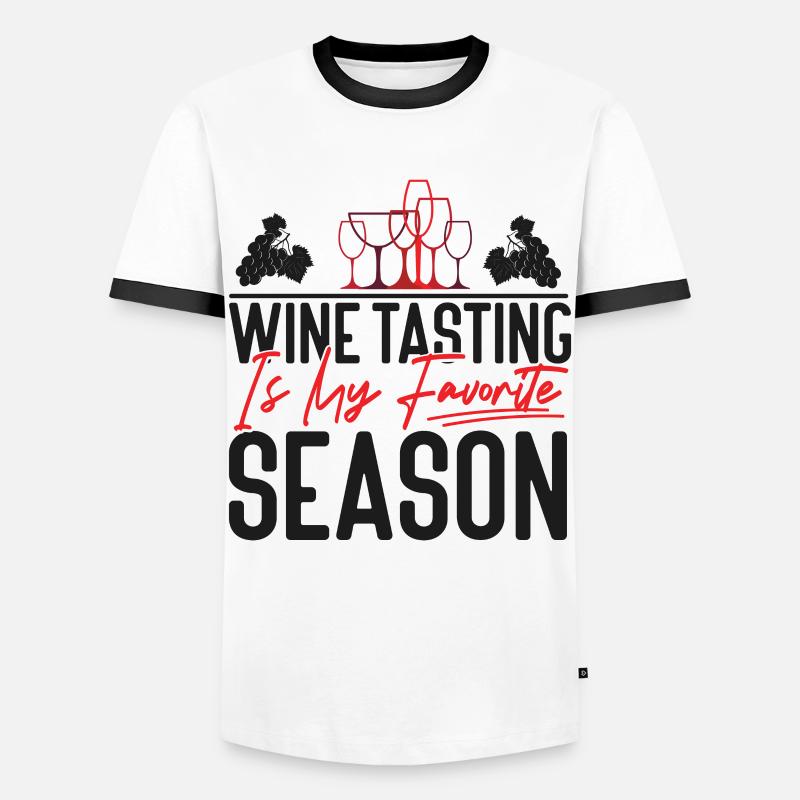 Sommelier Wine Drinking Tasting - Männer Kontrast-T-Shirt - Weiß/Schwarz