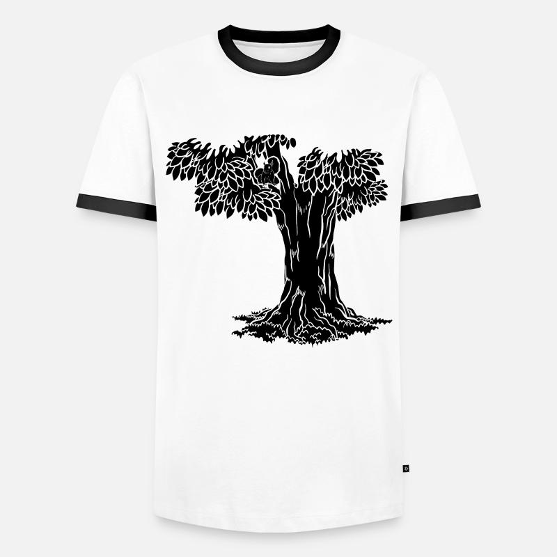 Lustiges Eichhörnchen, Eichhörnchen, - Männer Kontrast-T-Shirt - Weiß/Schwarz
