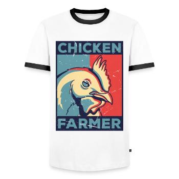 Chicken Farmer Agriculture Agriculteur Farmer Farm - Männer Kontrast-T-Shirt - Weiß/Schwarz - Vorne - AI Model Female 172 light (172cm) & AI Model Male 178 dark (178cm)