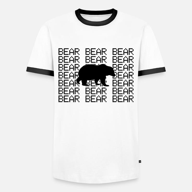 Bear - Men's Ringer Shirt - white/black