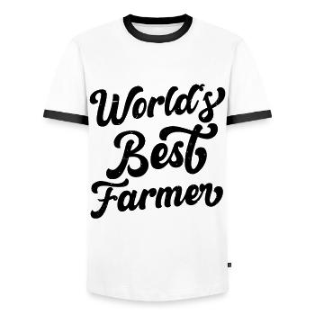 The World's Best Farmer Tractor Driving Farming Ag - Männer Kontrast-T-Shirt - Weiß/Schwarz - Vorne - AI Model Female 172 light (172cm) & AI Model Male 178 dark (178cm)