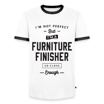 Finisseur de meubles Drôle Titre du poste - T-shirt contrasté Homme - blanc/noir - Devant - AI Model Female 172 light (172cm) & AI Model Male 178 dark (178cm)