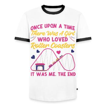 Roller Coaster Girl Once Upon A - Men's Ringer Shirt - white/black - Front - AI Model Female 172 light (172cm) & AI Model Male 178 dark (178cm)