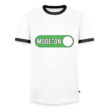 Forklift Driver Forklift Mode On - Men's Ringer Shirt - white/black - Front - AI Model Female 172 light (172cm) & AI Model Male 178 dark (178cm)