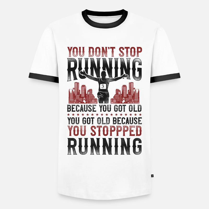 Running Runner Half Marathon - Männer Kontrast-T-Shirt - Weiß/Schwarz