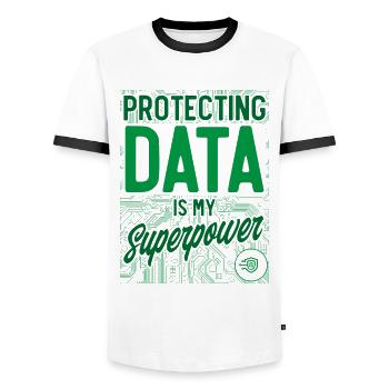 Network Security Specialist Gift - Men's Ringer Shirt - white/black - Front - AI Model Female 172 light (172cm) & AI Model Male 178 dark (178cm)