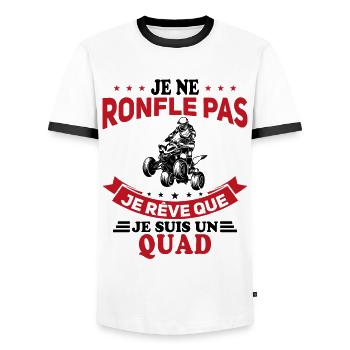 Je Ne Ronfle Pas Je Rêve Que Je Suis Un Quad - T-shirt contrasté Homme - blanc/noir - Devant - AI Model Female 172 light (172cm) & AI Model Male 178 dark (178cm)