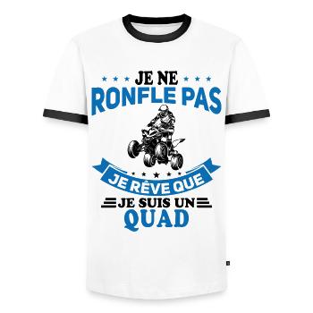 Je Ne Ronfle Pas Je Rêve Que Je Suis Un Quad - T-shirt contrasté Homme - blanc/noir - Devant - AI Model Female 172 light (172cm) & AI Model Male 178 dark (178cm)