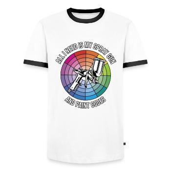 Autolackierer Fahrzeuglackierer Lackierer - Männer Kontrast-T-Shirt - Weiß/Schwarz - Vorne - AI Model Female 172 light (172cm) & AI Model Male 178 dark (178cm)