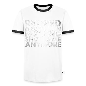 Retired electrician, nothing for Lineman and - Men's Ringer Shirt - white/black - Front - AI Model Female 172 light (172cm) & AI Model Male 178 dark (178cm)