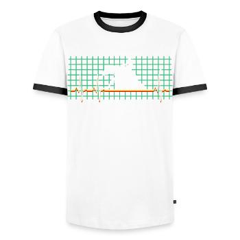 Reining Dressage ECG Western Riding - T-shirt contrasté Homme - blanc/noir - Devant - AI Model Female 172 light (172cm) & AI Model Male 178 dark (178cm)