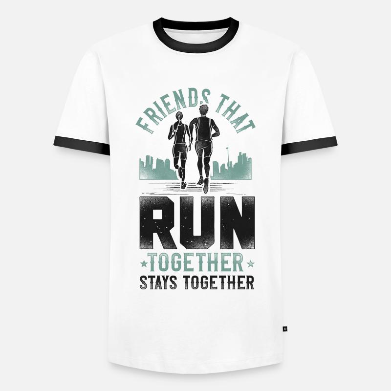 Running Runner Half Marathon - Männer Kontrast-T-Shirt - Weiß/Schwarz