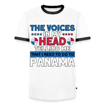 Drapeau panaméen cadeau racines panaméennes - T-shirt contrasté Homme - blanc/noir - Devant - AI Model Female 172 light (172cm) & AI Model Male 178 dark (178cm)