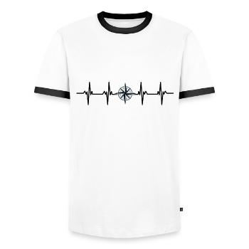 Reisen Reisender Reisender Ferien Urlauber Urlaub - Männer Kontrast-T-Shirt - Weiß/Schwarz - Vorne - AI Model Female 172 light (172cm) & AI Model Male 178 dark (178cm)
