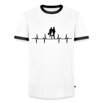 Reisen Reisender Reisender Ferien Urlauber Urlaub - Männer Kontrast-T-Shirt - Weiß/Schwarz - Vorne - AI Model Female 172 light (172cm) & AI Model Male 178 dark (178cm)