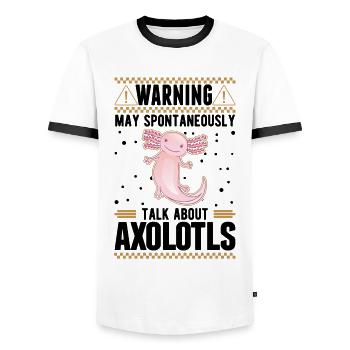 Axolotl Geschenk Schwanzlurch - Männer Kontrast-T-Shirt - Weiß/Schwarz - Vorne - AI Model Female 172 light (172cm) & AI Model Male 178 dark (178cm)