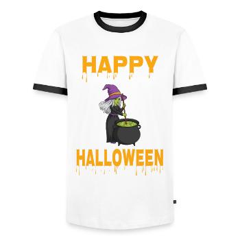 Hexe Halloween Zaubern Geschenk Geschenkidee - Männer Kontrast-T-Shirt - Weiß/Schwarz - Vorne - AI Model Female 172 light (172cm) & AI Model Male 178 dark (178cm)